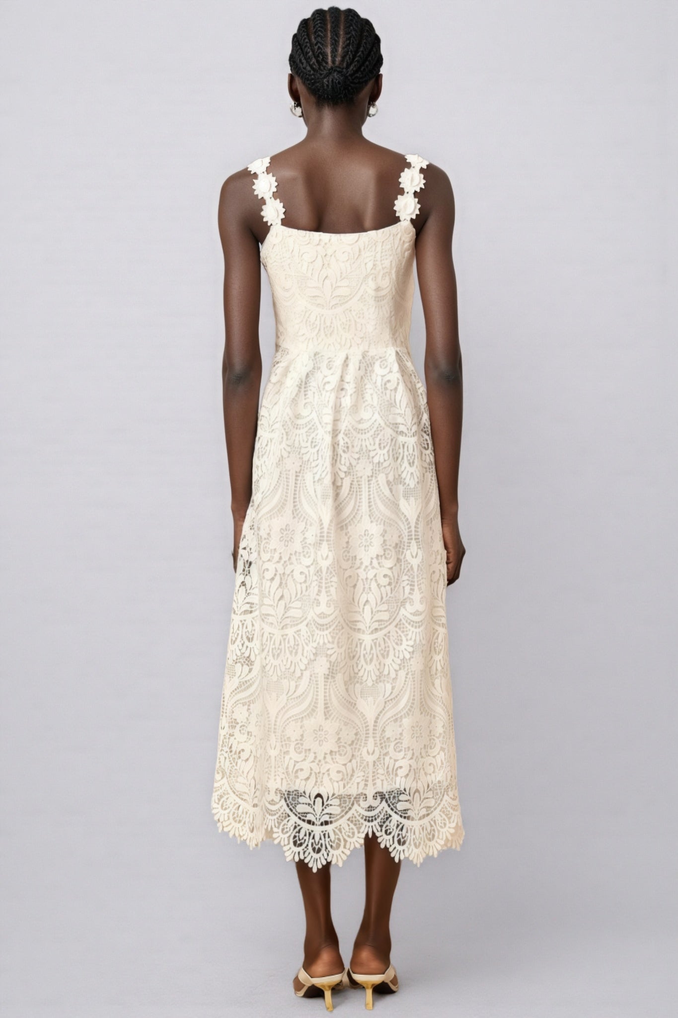 Harlin White Lace Maxi Dress