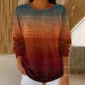 Comstylish Women's Vintage Color Gradient Knit Sweater