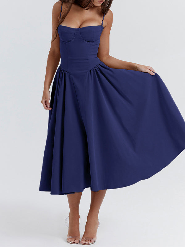 Navy Blue Cami Midi Dress