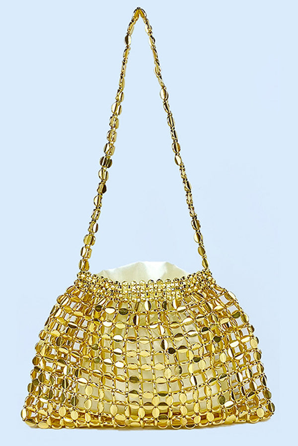 Handmade Flat Beaded Beaded Woven Handbag Bag