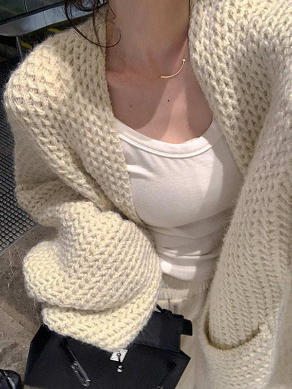 Color Oversized Knit Cardigan