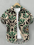 Men's Vintage Boho Inspired Print Linen Blend Shirt elevenforest