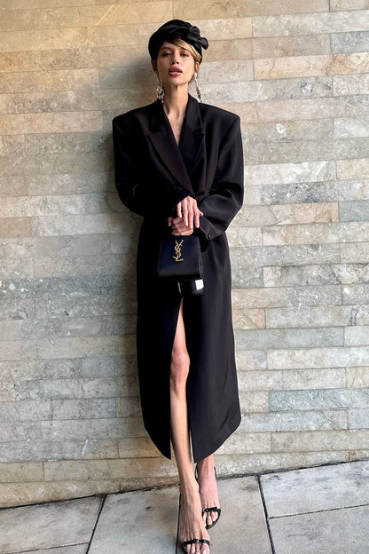 Longline Belted Trench Overcoat