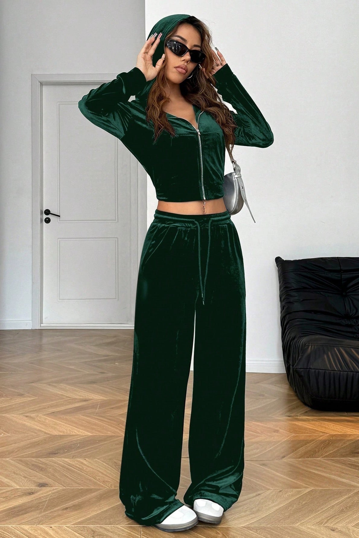 Relaxed Crystal Crop Two Piece Set