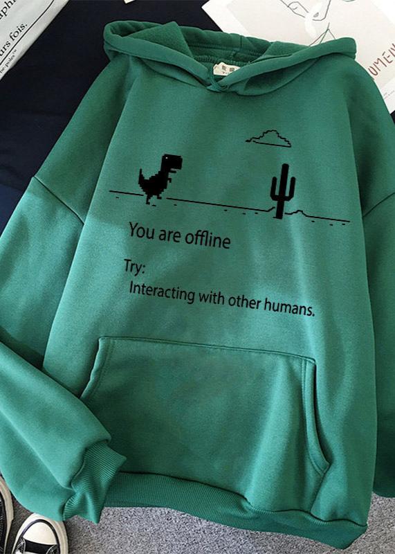 Offline Dinosaur Hoodie - Fun Retro Sweater