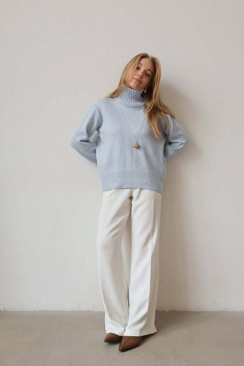 Oversized Color Turtleneck Sweater