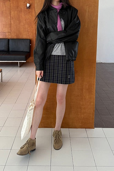 Plaid High Waist A-line Skirt