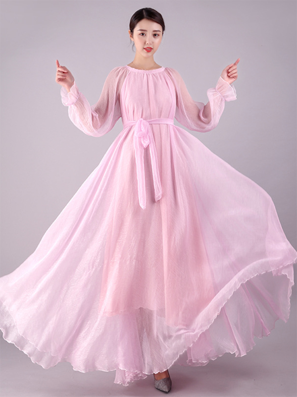 Artistic Retro Loose Color Maxi Dress