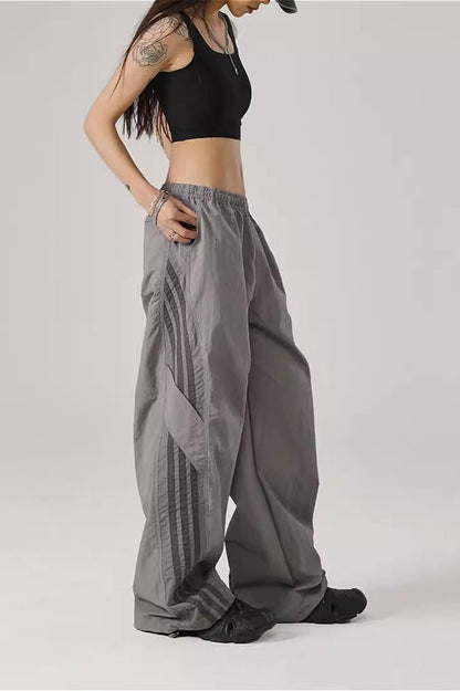 Color Block Stripe Quick Dry Loose Pants