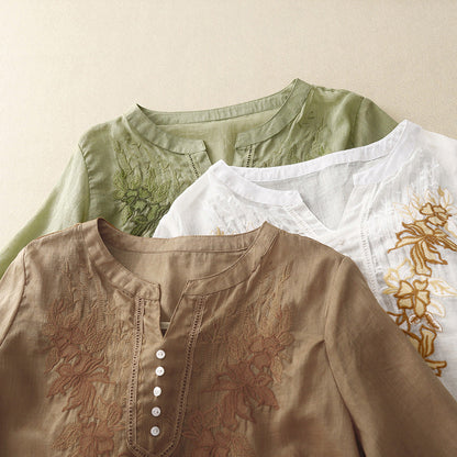 Linen Breeze Blouse™ — Experience All-day Elegance Wrapped in Featherlight Comfort