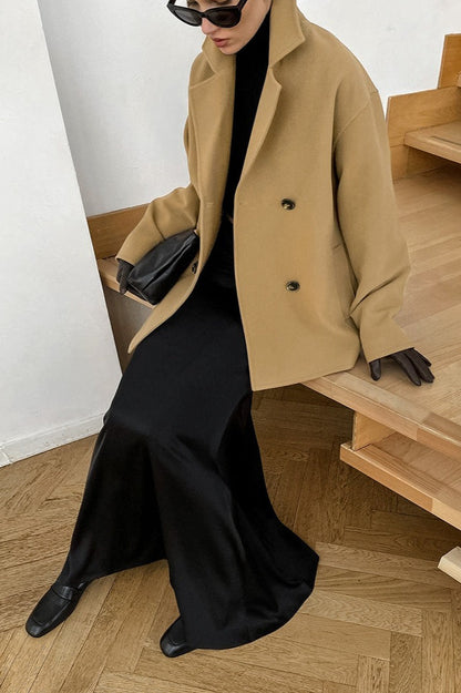 Wool Blend Midi Coat