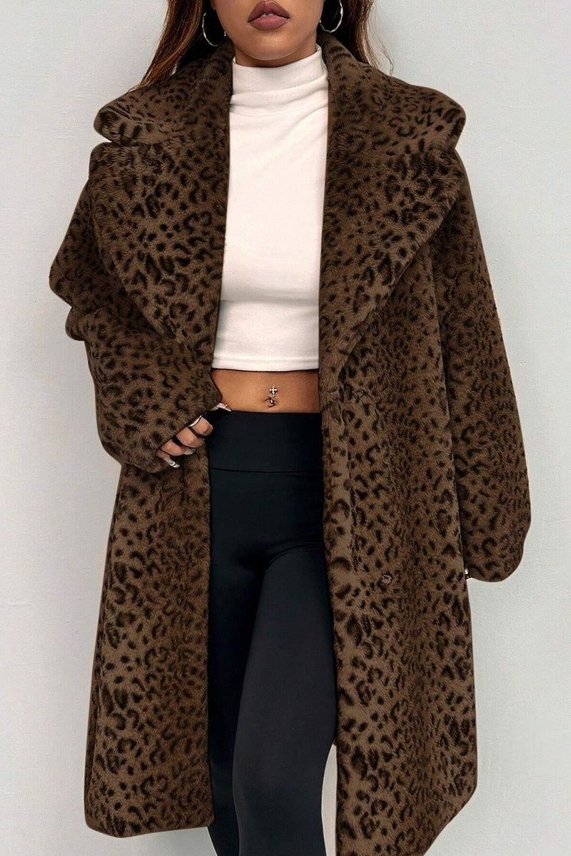 Plush Faux Fur Mid-length Overcoat