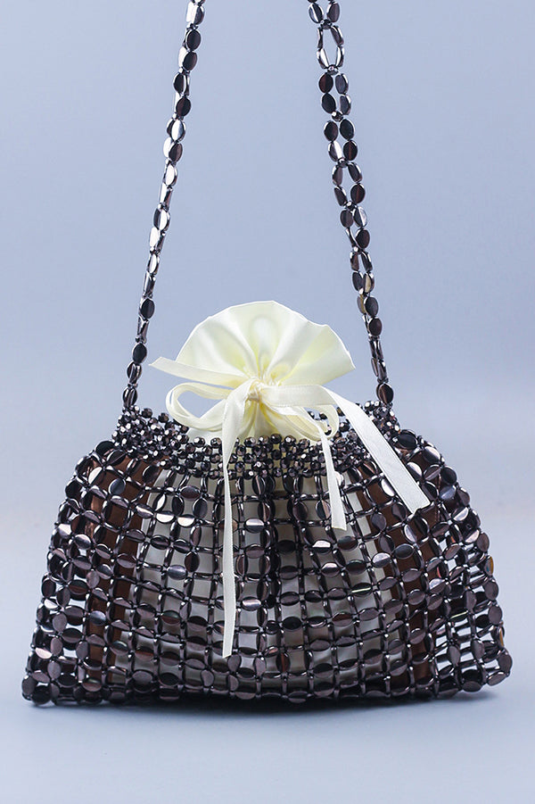 Handmade Flat Beaded Beaded Woven Handbag Bag