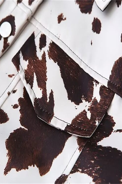 Print Long Sleeve Shirt Coat