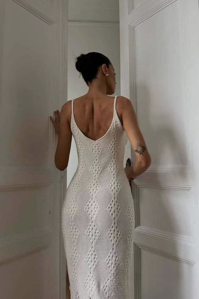 V Neck Split Maxi Dress