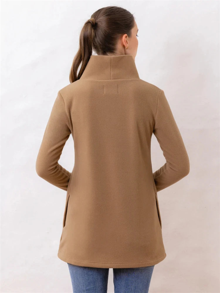 Fleece ’s Turtleneck Sweatshirt Long Sleeve Bodycon Basic Pullover Oversized Knit Tops Basic Inner Jumper Sweatshirts