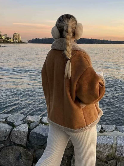 Autumn British Short Retro Lapel Single Pocket Coat