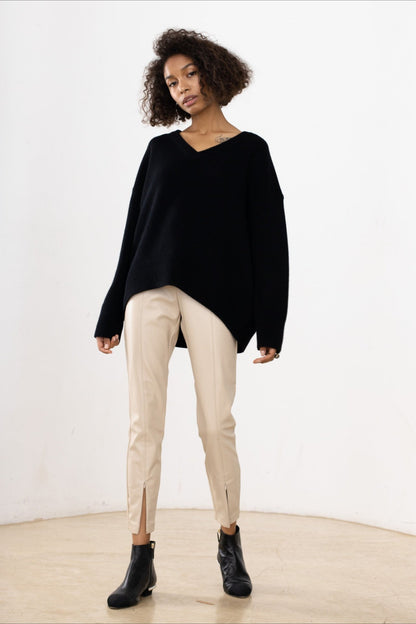 V Neck Long Sleeve Relaxed Sweater