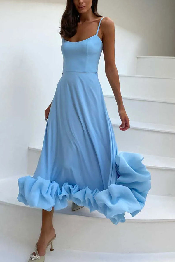 ' Camisole Waist Cinching Charm Multi-color Banquet Party Midi Skirt