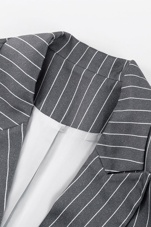 Striped Suit Blazer Two Piece Set