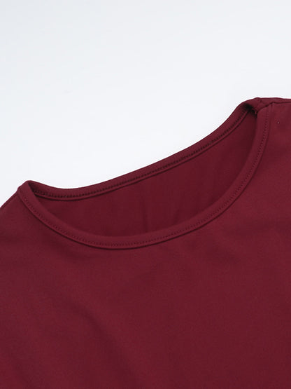 Long Sleeves Skinny Pleated Color Split-joint Round-neck Mini Dresses
