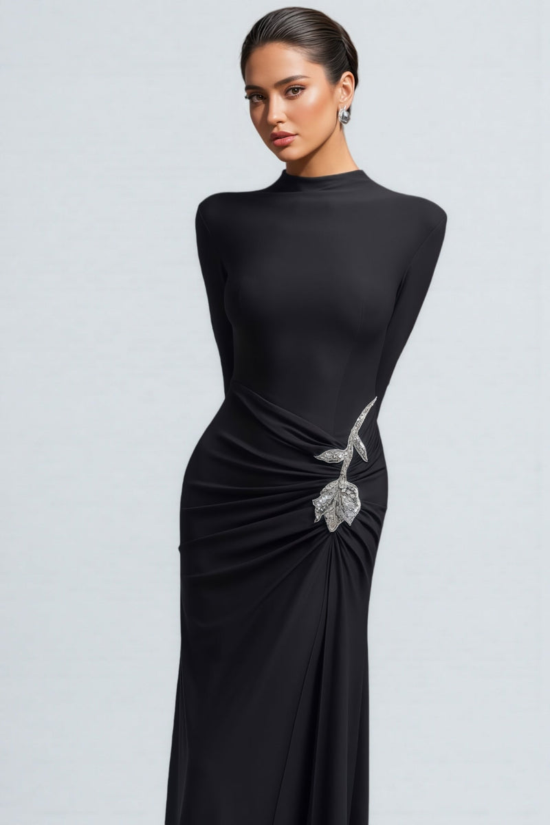Dulio Black Rhinestone Maxi Dress