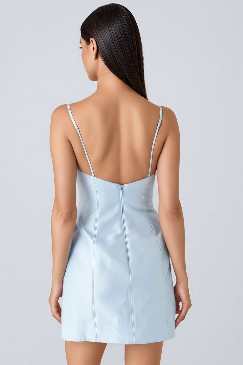 Raldris Blue Backless 3d Mini Dress