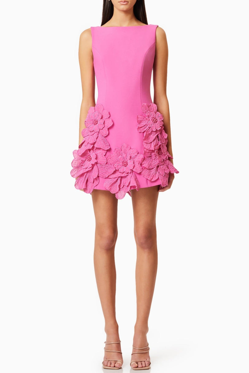 Adalgisa Appliqué Mini Dress - Pink