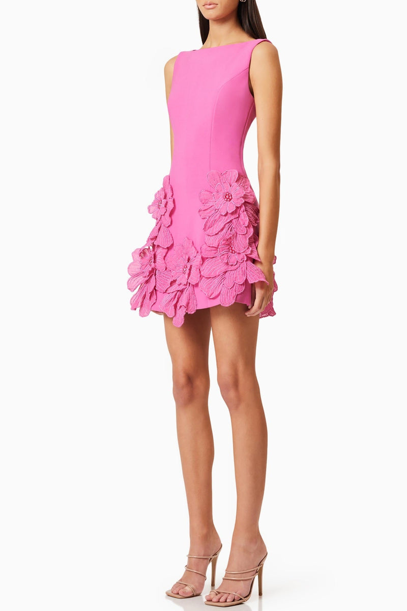 Adalgisa Appliqué Mini Dress - Pink