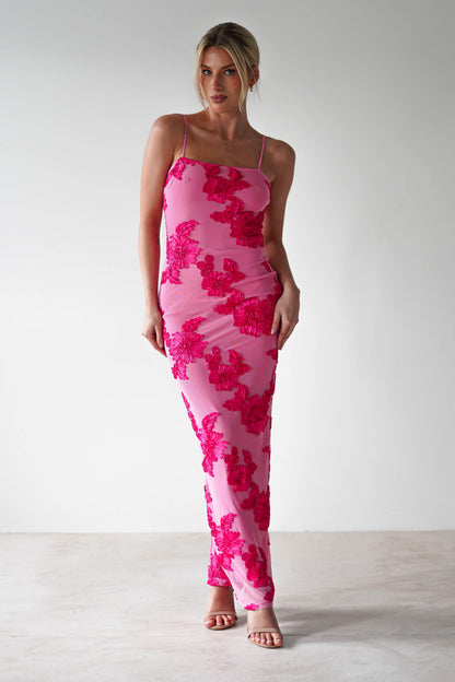 Adorelle - Soft Bloom - Mesh Maxi Dress