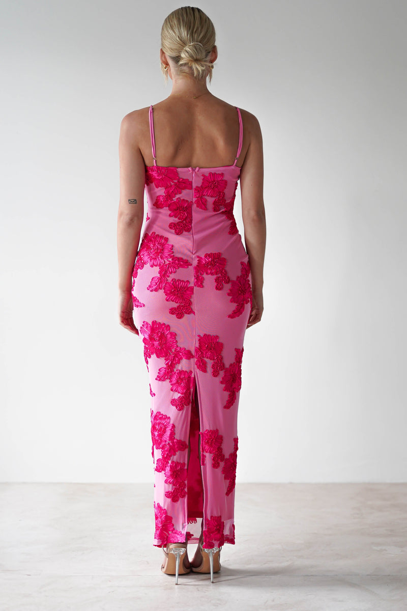 Adorelle - Soft Bloom - Mesh Maxi Dress