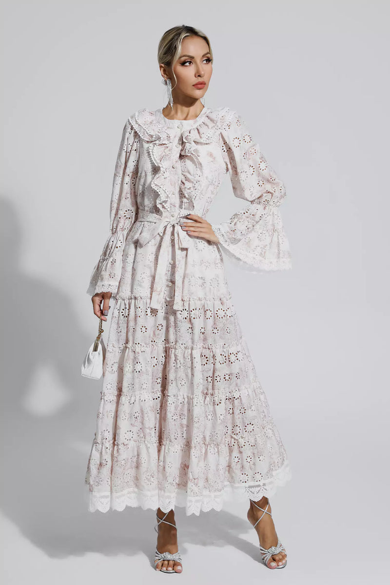 Adrianna Khaki Lace Ruched Maxi Dress