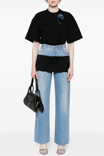 Adrienne Ruched T-shirt - Black