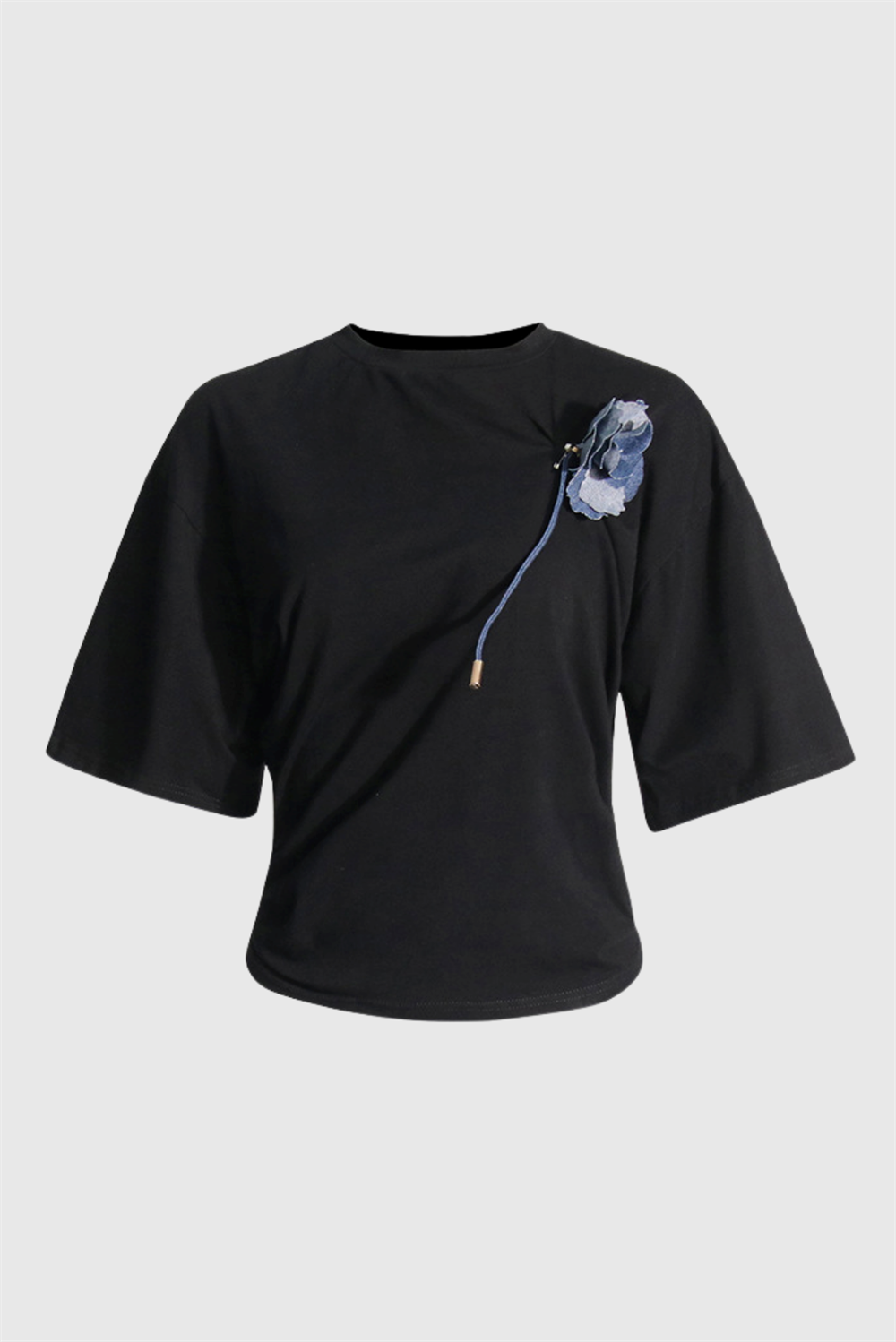 Adrienne Ruched T-shirt - Black
