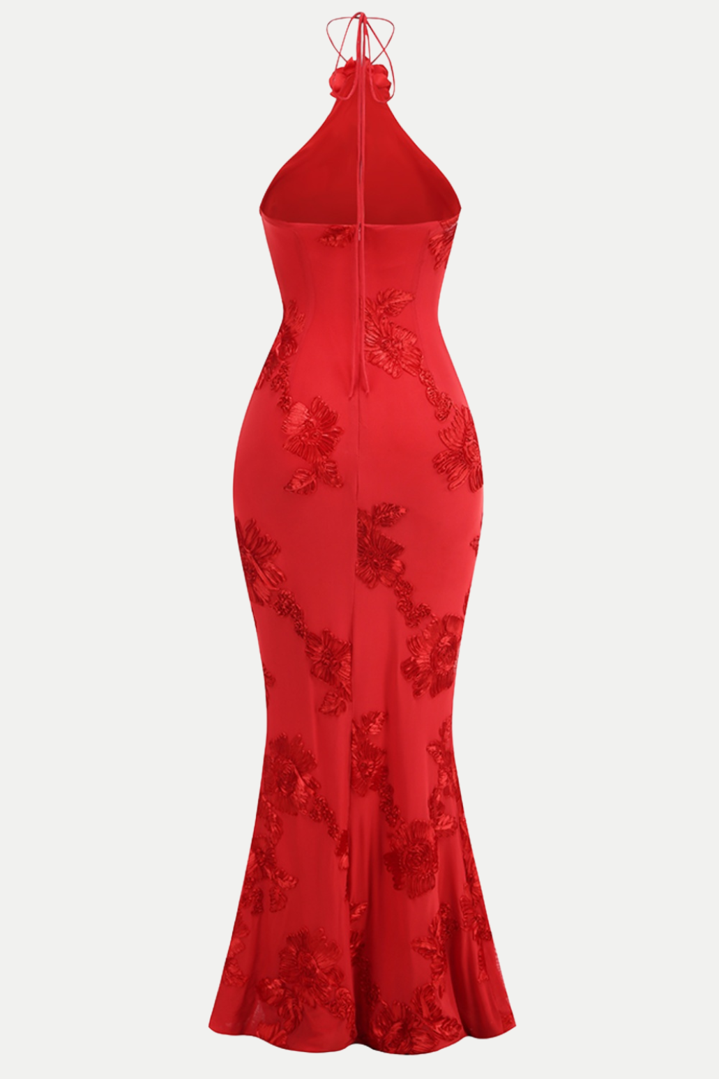 Aenkins Halter Maxi Dress - Red