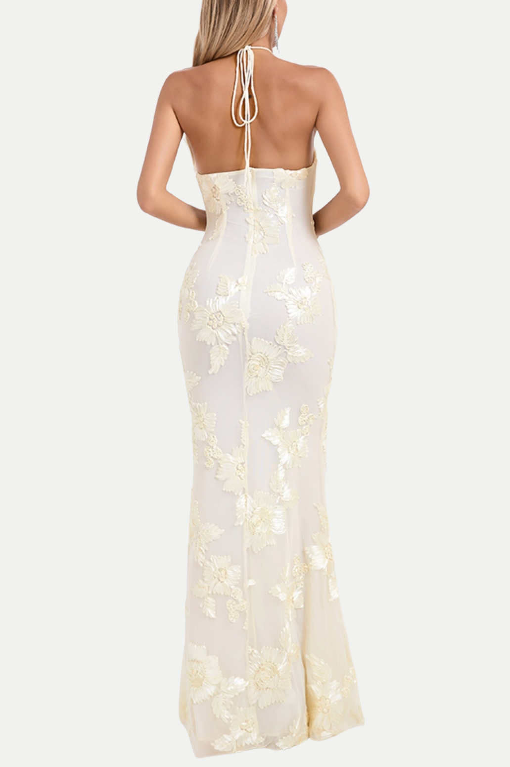 Aenkins Halter Maxi Dress - Beige