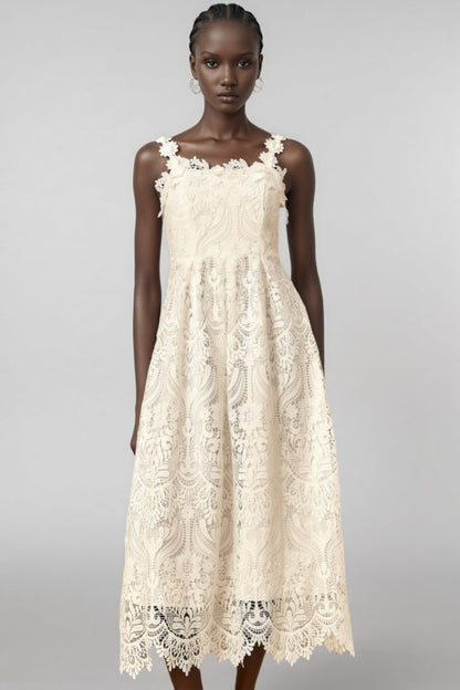 Harlin White Lace Maxi Dress