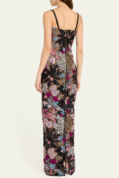 Aislinn Sequin Embroidered Maxi Dress