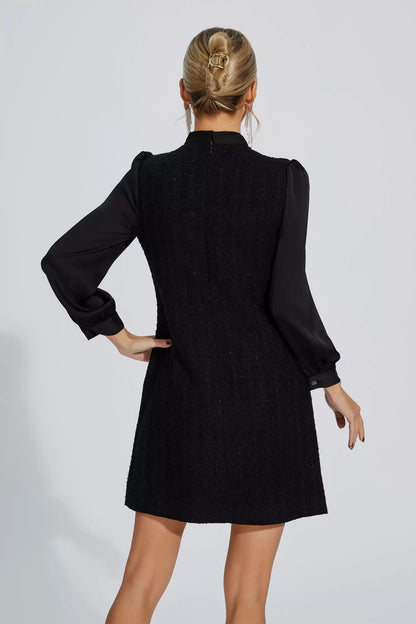 Aliya Black Bow-knot Mini Dress