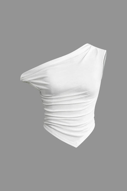 Alla Asymmetrical Twist Ruched T-shirt