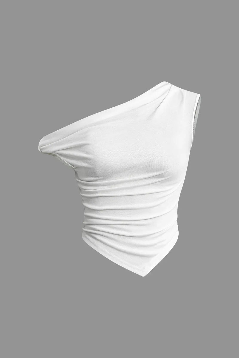 Alla Asymmetrical Twist Ruched T-shirt