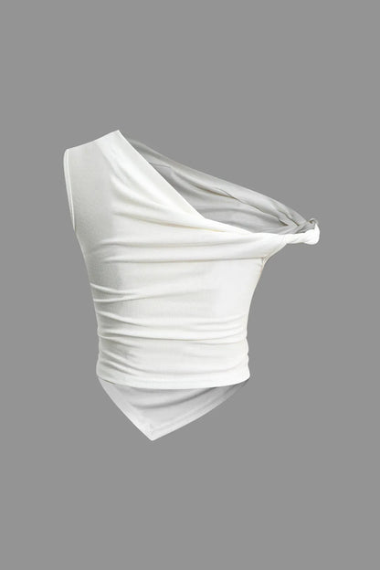 Alla Asymmetrical Twist Ruched T-shirt