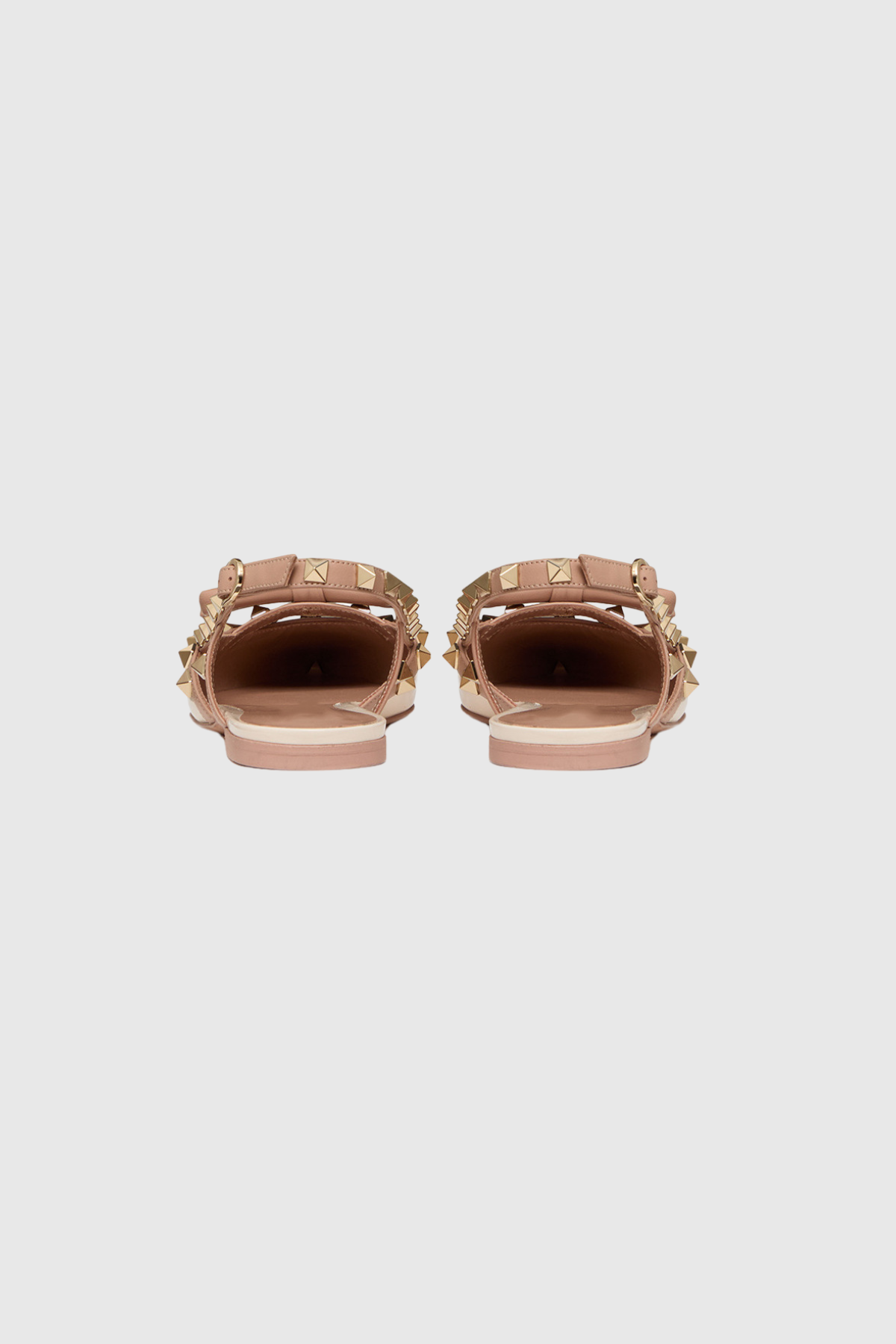 Alpha Studded Bow Flats in Apricot