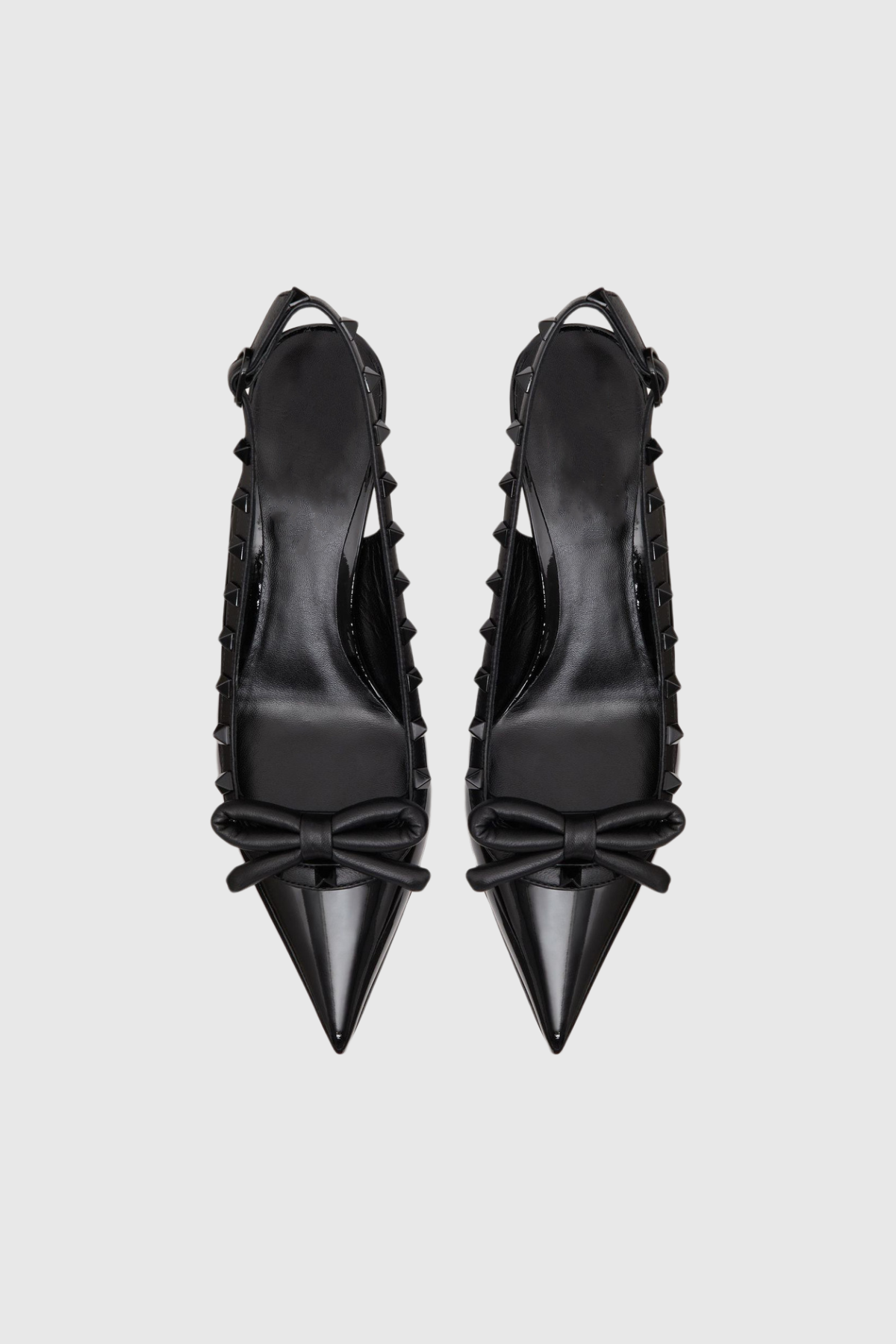 Alpha Studded Bow Flats in Black