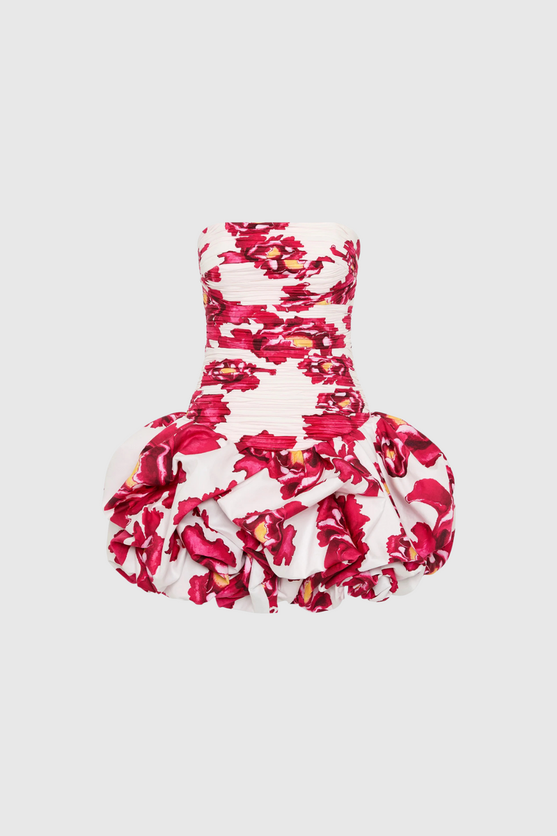 Americus Ruch Strapless Mini Dress in Red