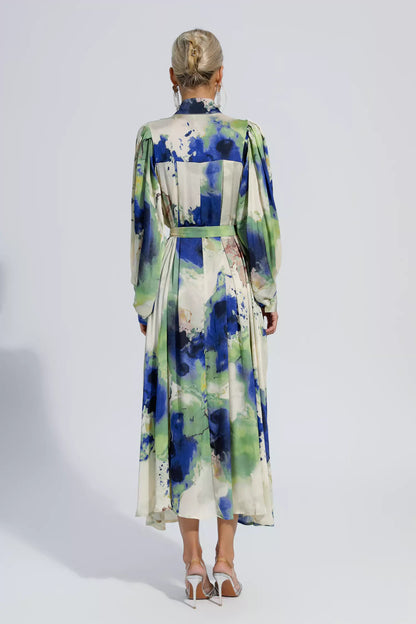 Anne Tie Dye Long Sleeves Maxi Dress