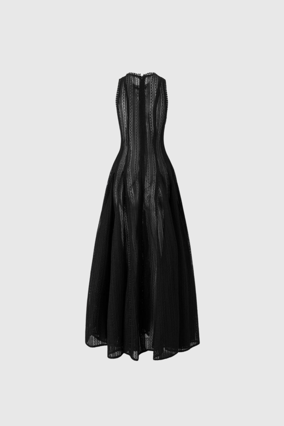 Annelise Sleeveless Cutout Ruffle Maxi Dress in Black