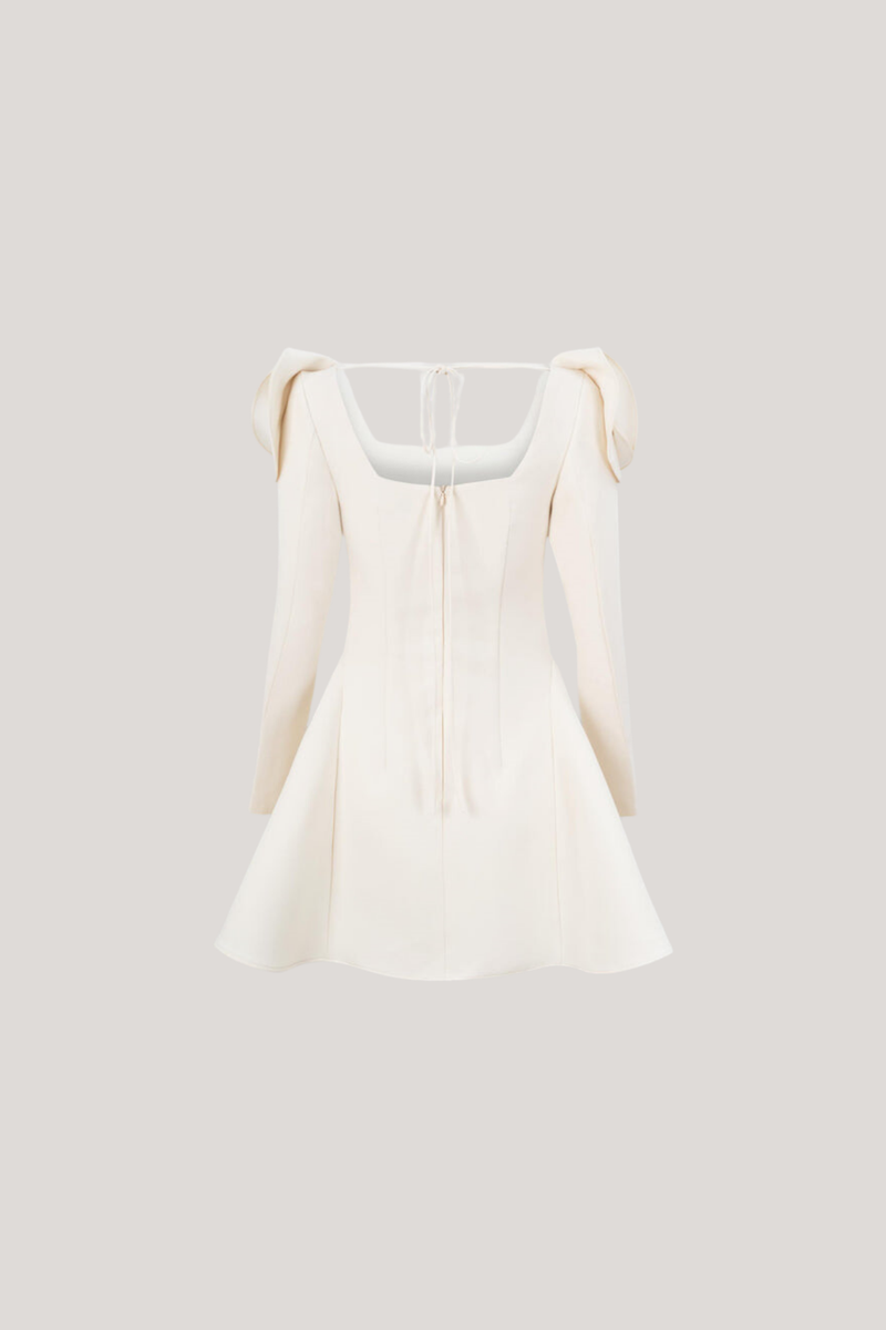Annette Flower Square Neckline Mini Dress