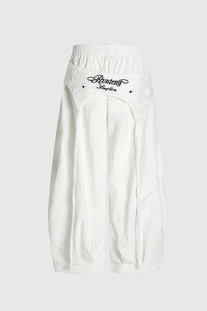 Anouk Asymmetric Deconstruct Wide Pants in White