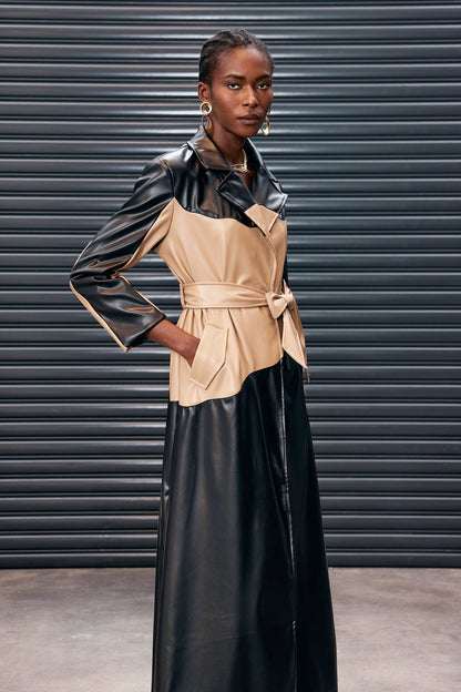 Antioco Deconstruct Lace Up Leather Coat